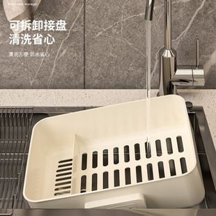 沥水碗架 碗碟餐具收纳盒家用易清洁带盖防尘碗筷沥水架厨房置地式