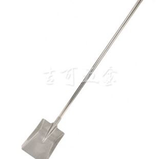 园艺铁锹长柄小铲子种花农用工具304316不锈钢化工方锹平头圆头锹