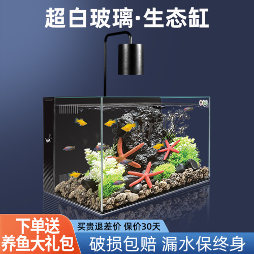 鱼缸超白a背滤小型客厅生态养鱼桌面缸免换水懒人造景自循环水草