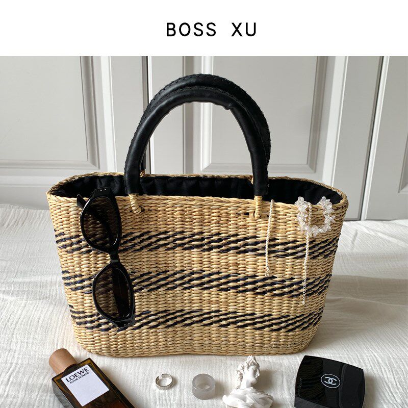 法式草编包手工编织包手提菜篮z子包海边度假沙滩包购物篮藤编包