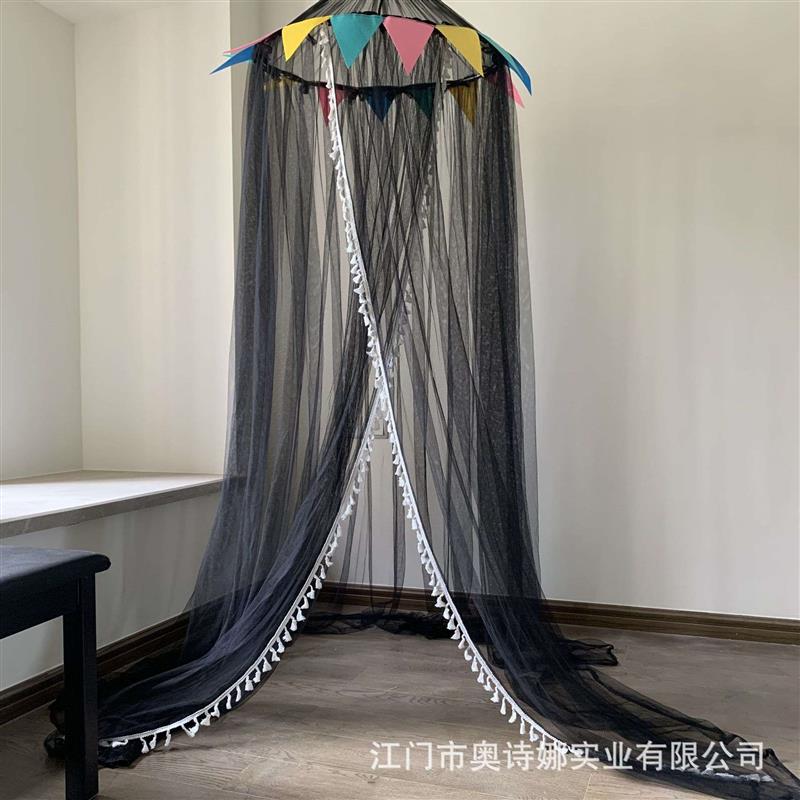 Ins新款儿童房装饰吊挂圆顶蚊帐C床幔儿童帐篷床帐 婴儿蚊帐超酷