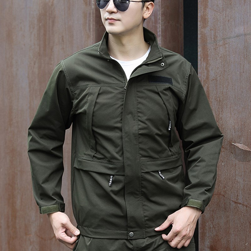 迷彩工作服套装男春秋长袖建x筑工地劳保服耐磨汽修工程服工装套