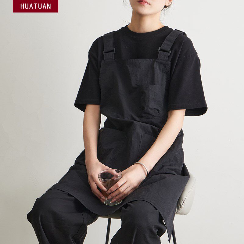 防泼水围裙园艺画画餐饮烧烤咖啡饭店定制logo薄款工作Y服厨房男