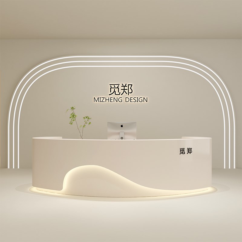 吧台收银台烤漆小型美容s院柜台简约现代商用吧台桌公司前台接待