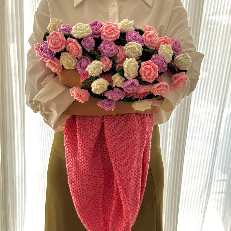 【小蔻】成品现货尖角玫瑰花束毯子七夕节礼物.送女友礼物