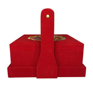 结婚礼盒b陪嫁红色箱子婚庆大红喜箱提篮龙凤呈祥压箱底嫁妆价值