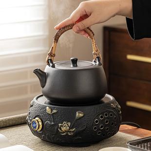 家用室内围炉煮茶壶陶瓷耐高温烧水壶明火干烧壶 电陶炉煮茶器套装