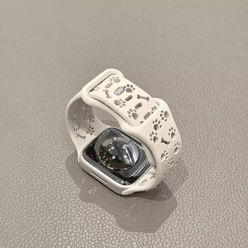 可爱镂空狗爪印表带适用iwatch女