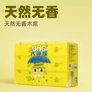 大海怪纸巾码6连包抽纸整箱家用80抽原生木浆香荧光剂柔韧纸巾