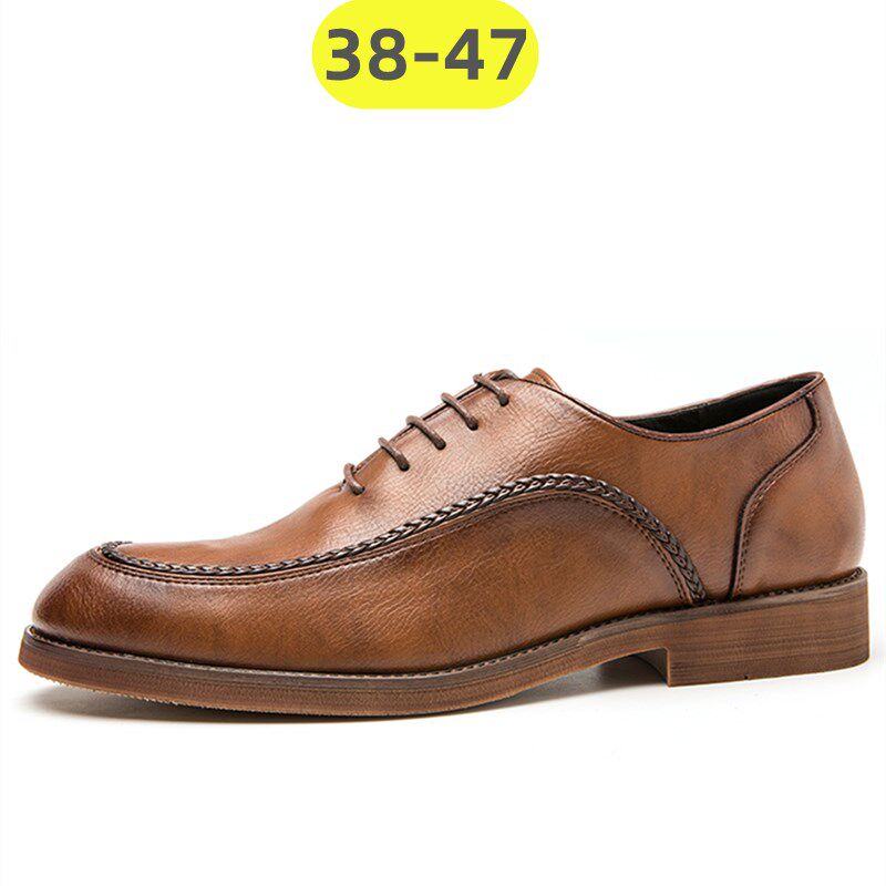 男士皮鞋英伦风夜场发型师鞋子照相A馆拍照婚鞋46大尺码发型师鞋