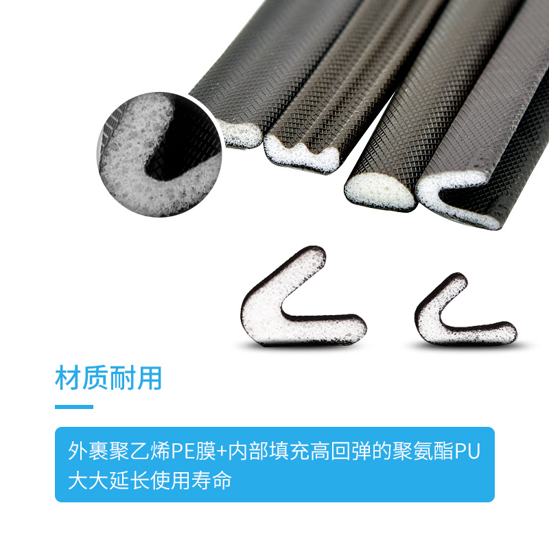 防盗门密封条入户门窗门缝门框隔音条V型包覆式PU自粘型防风胶条