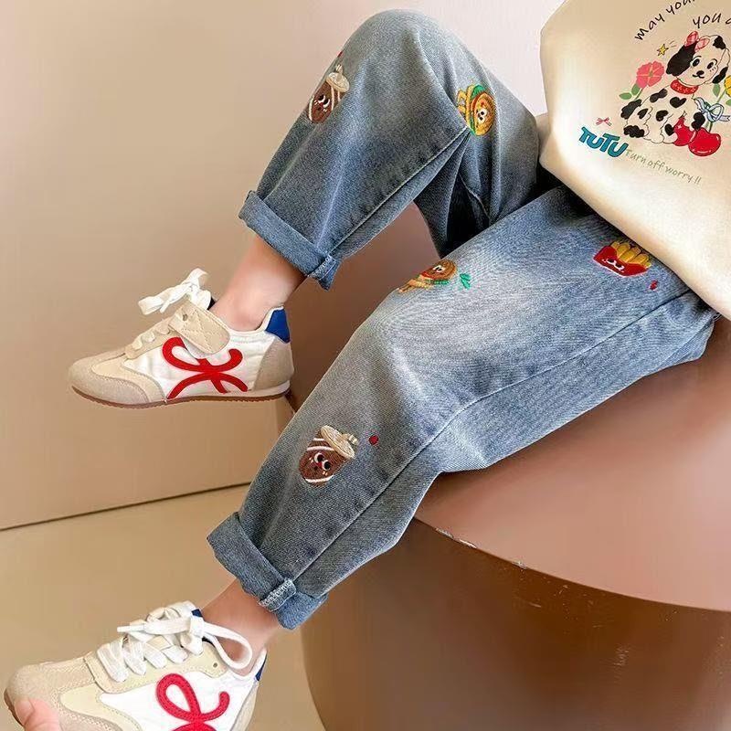 童装女童裤子2025新款中小童春秋牛仔裤儿童百搭长裤女孩时尚裤子