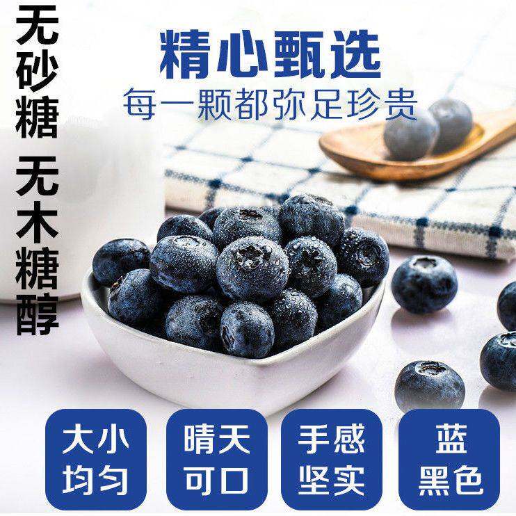 野生无蔗糖蓝莓干500g正品无添加蓝梅干果小包装果干泡水零食250g