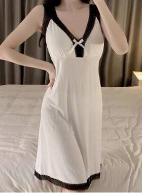 吊带睡裙女士夏季新款性感2025新款莫代尔棉睡衣带胸垫家居服春秋