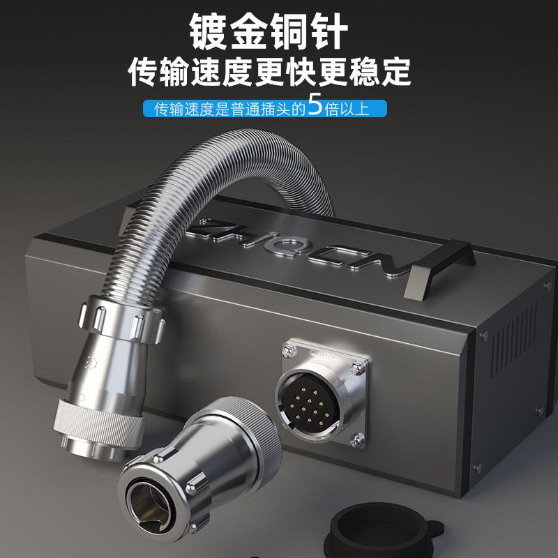 ZHQCN工业大功率航空插头插座四芯3芯连接器波纹管接口WS20 TP+Z