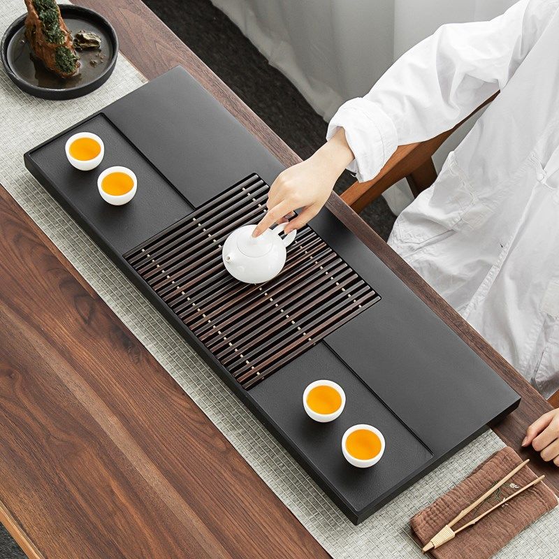 天然乌金石茶盘茶台家用实木鸡翅木茶托盘办公室桌功夫茶具茶海盘,餐饮具,茶盘,淘宝优惠券,粉丝福利购,淘宝优惠卷