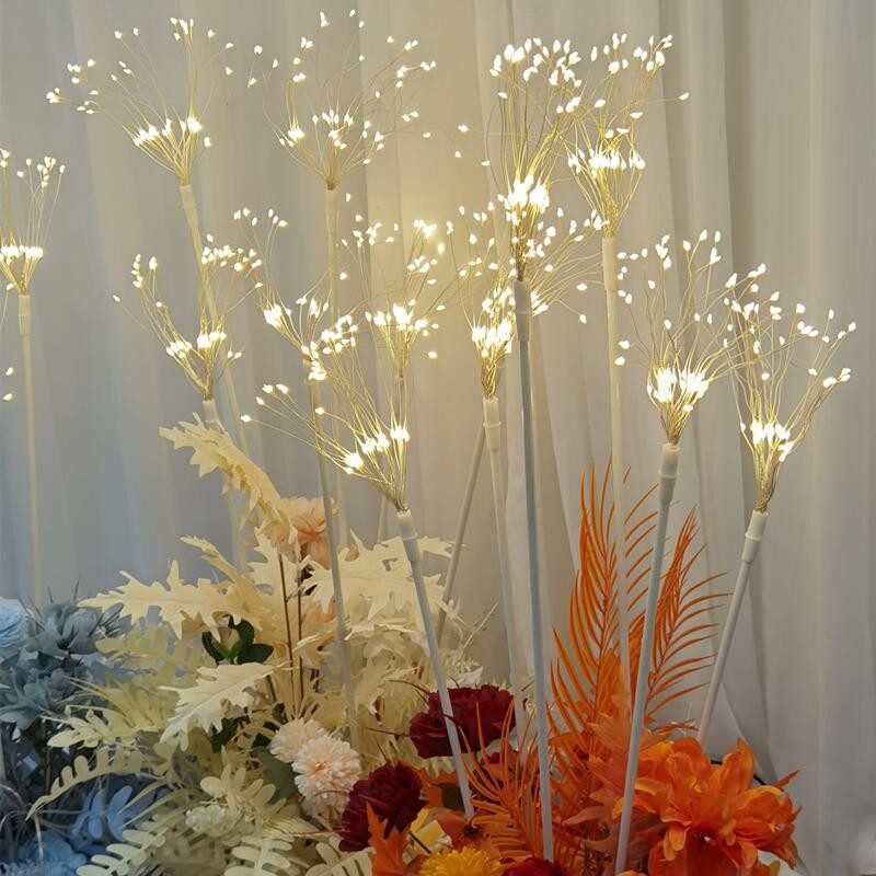 婚庆婚礼道具铜线吊灯舞台橱窗现场装饰插件摆件烟花路引地插灯