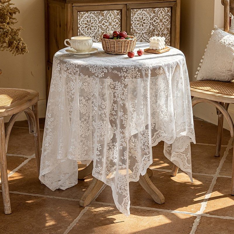 法式桌布氛围感复古蕾丝提高级感方桌圆桌盖布茶几台布装饰盖巾,居家布艺,桌布,淘宝优惠券,粉丝福利购,淘宝优惠卷