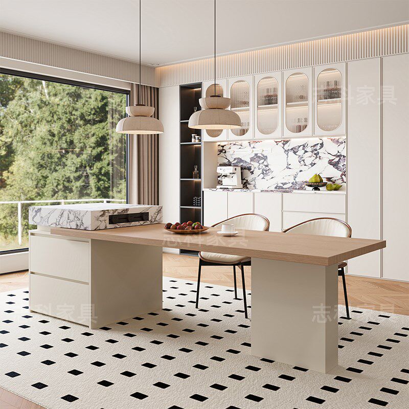 岩板岛台餐桌一体伸缩家用小户型法式奶油风岩板高端中岛台,住宅家具,岛台餐桌,淘宝优惠券,粉丝福利购,淘宝优惠卷