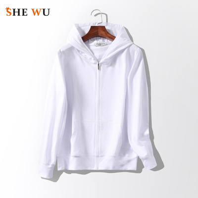 纯白色休闲运动外套女夏