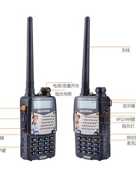 宝锋(BAOFENG)双段双频双显示宝峰UV-5RA自驾游户外民用大功率