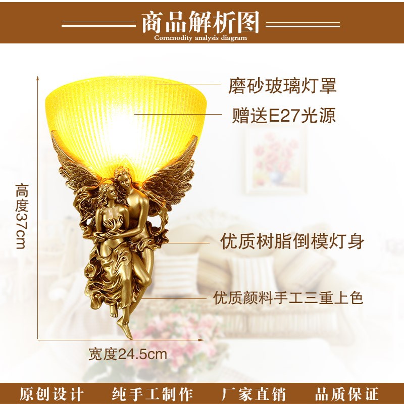 欧式客厅背景墙装饰壁灯过道楼梯灯卧室床头灯美式复古酒店工程灯
