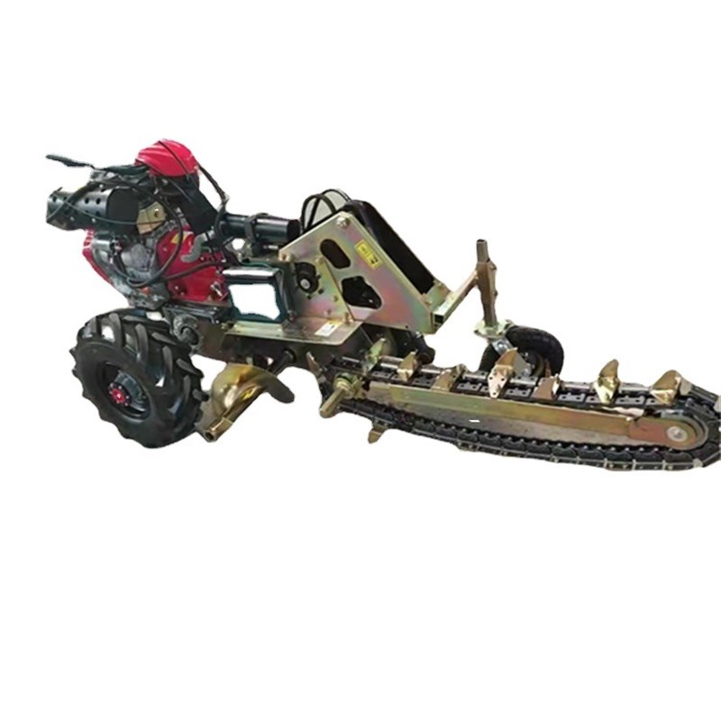 稻田开沟机水田开沟排水排灌机链条开沟机 挖槽开沟1米深小型挖机