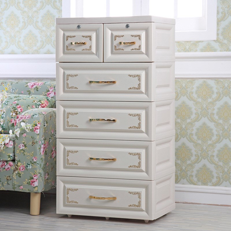 分层抽屉式收纳柜塑料客厅卧室家用简易置物柜组装储物柜PP材质