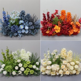 婚庆新款高档千代兰仿真花排森系婚礼场景布置地排花背景装饰花