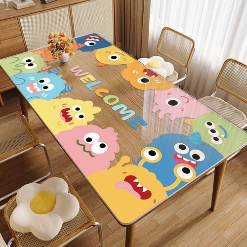 卡通透明桌垫pc软玻璃桌布防水防油免洗餐桌垫茶几桌垫桌面垫