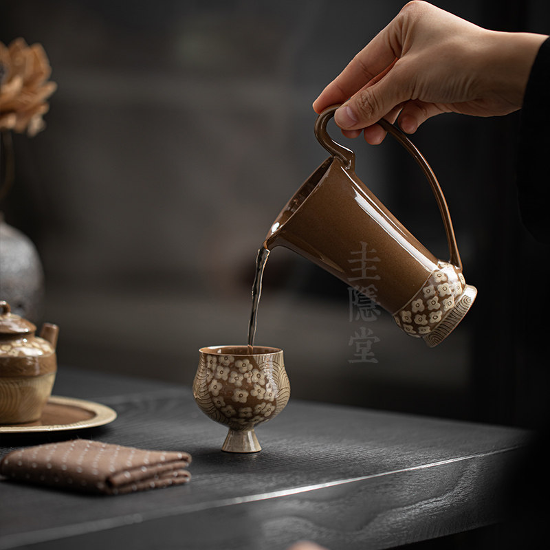 圭隐堂粉引手绘陶瓷公道杯复古侘寂家用公杯泡茶杯分茶器茶海梵汝,餐饮具,公道杯,淘宝优惠券,粉丝福利购,淘宝优惠卷