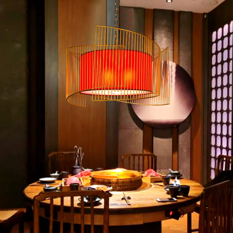 中式餐厅吊灯创意个性火锅店包间包厢铁艺灯具可印字商用饭店灯