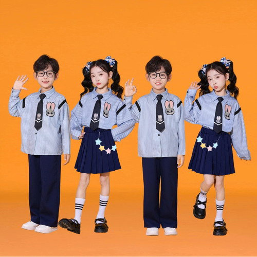 儿童演出服兔子警官服装班服套装