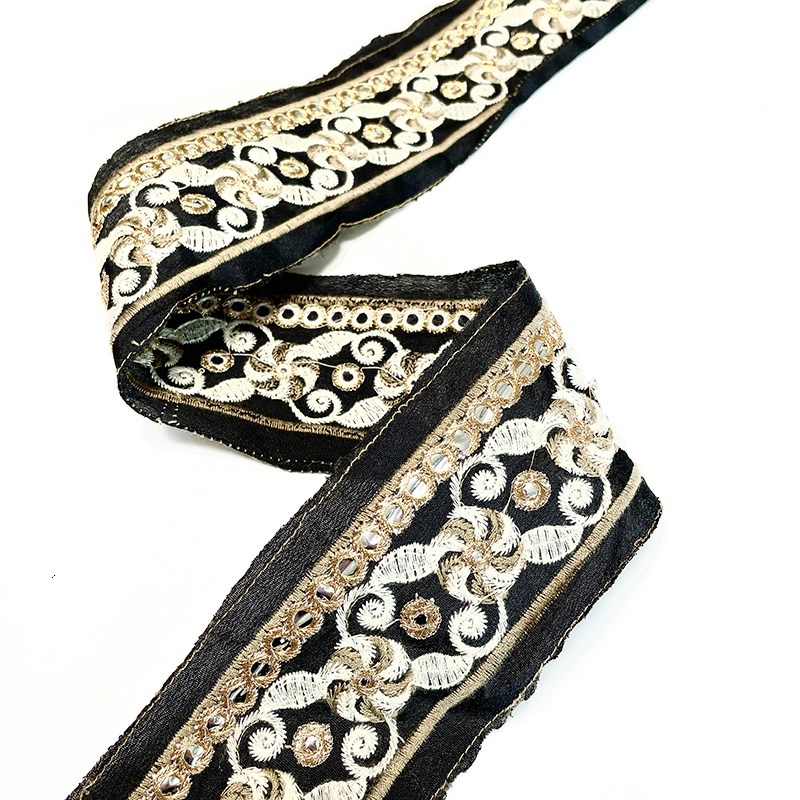 6.5cm民族风刺绣花边提花带苗绣带服装装饰辅料布料花边织带面料