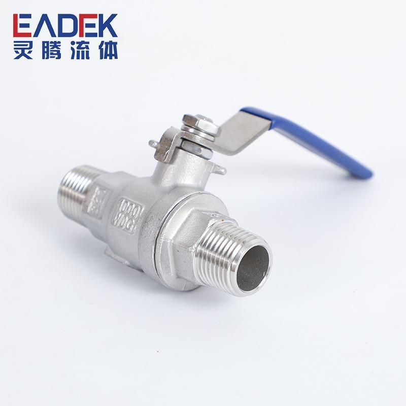 304不锈钢二两片式外丝球阀双外牙螺纹球阀丝扣开关手动阀门2PC阀