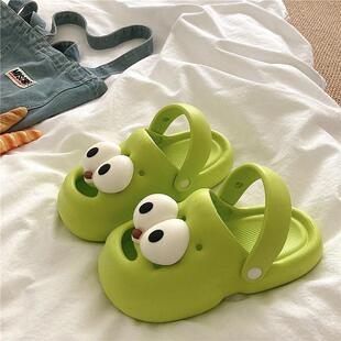 厚底踩屎感包头拖鞋 新品 2026新款 女款 外穿网红软底百搭沙滩 洞洞鞋