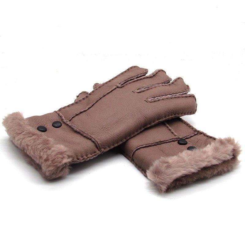 皮毛一体女士手套冬季防寒