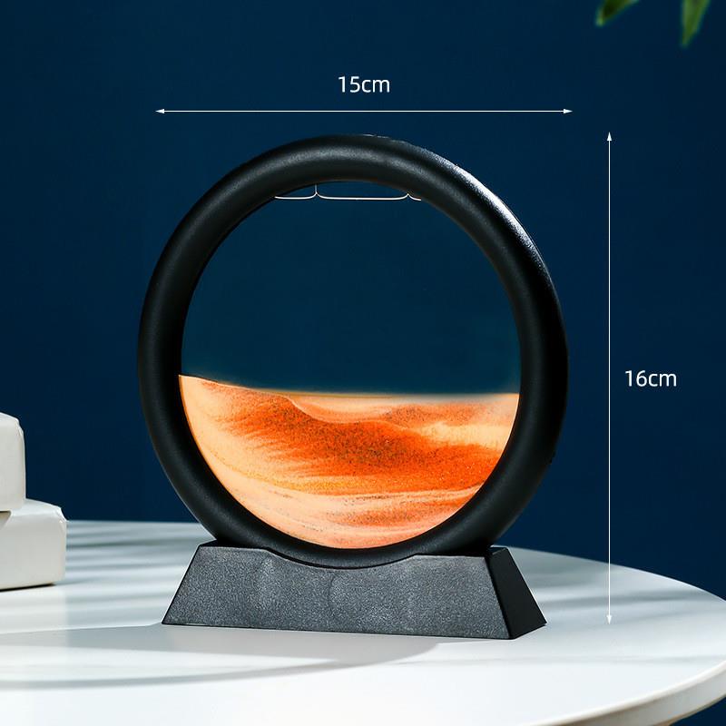 推荐网红款3D流沙画摆件解压迷你圆型玻璃工艺品礼品家具装饰卧室图片