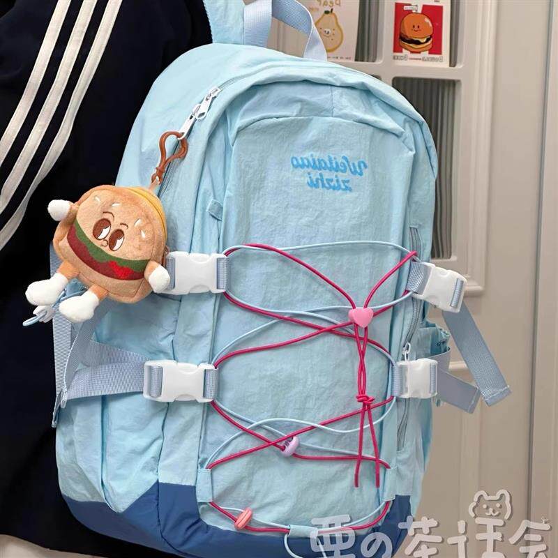 新品日系ins风双肩包女 初中女生高中学生书包大容量旅游户外登山