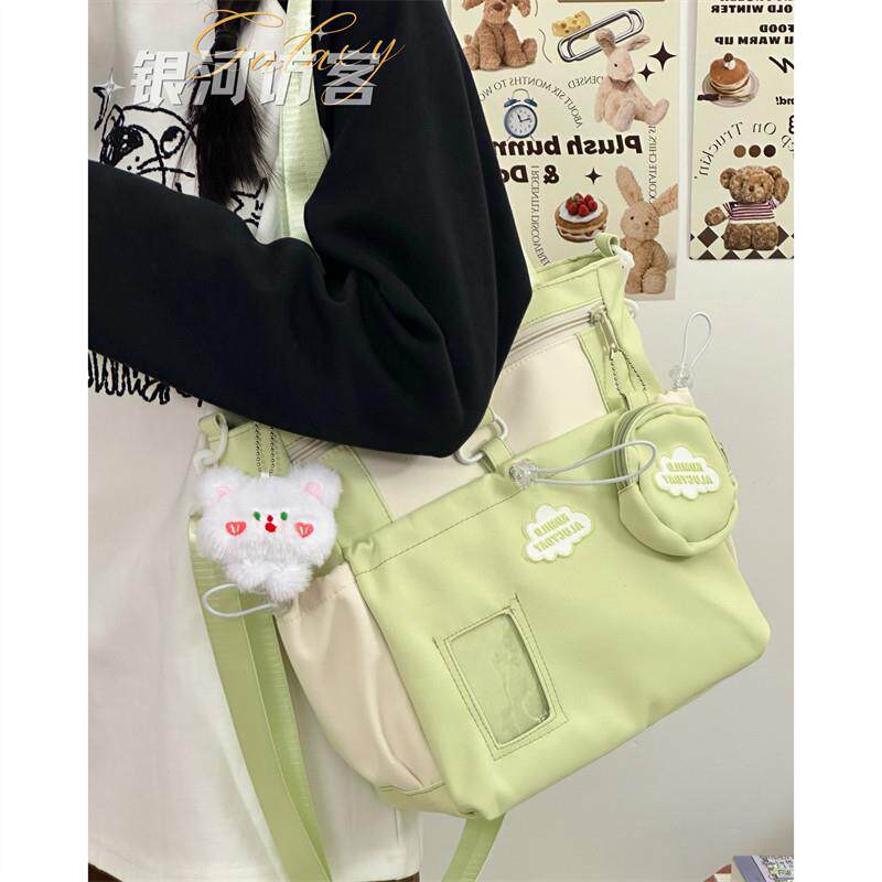 新品可爱日系学院风斜挎包少女手提袋学生补习上课包包百搭单肩托