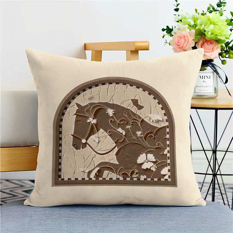 推荐轻奢北欧壁画抱枕中古风客厅沙发高级感靠背床头靠枕套车载靠