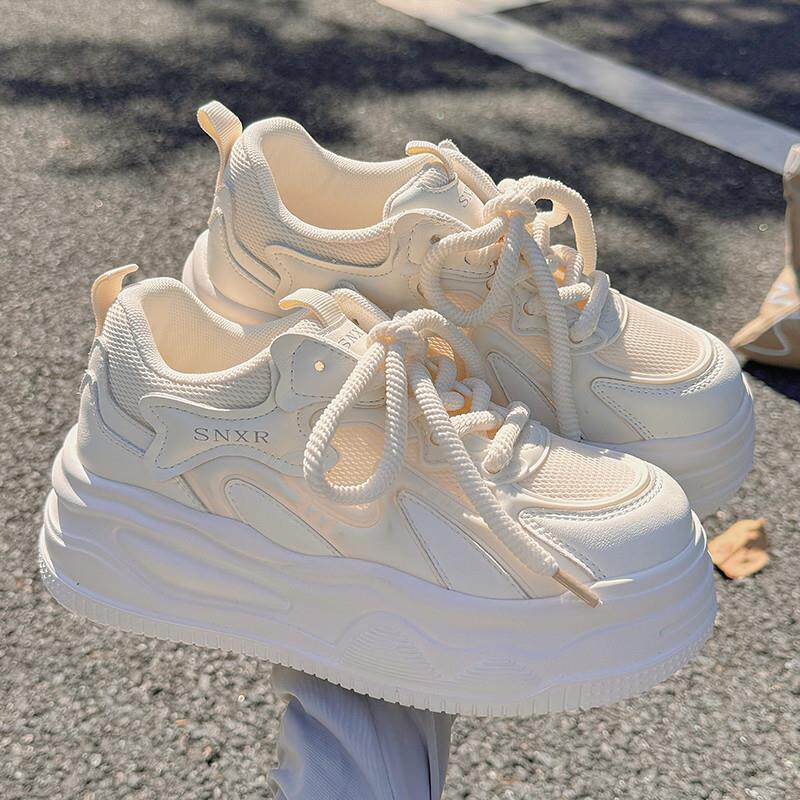 新品小白鞋女2026新款春夏百搭厚底女鞋增高配阔腿裤的鞋子运动休