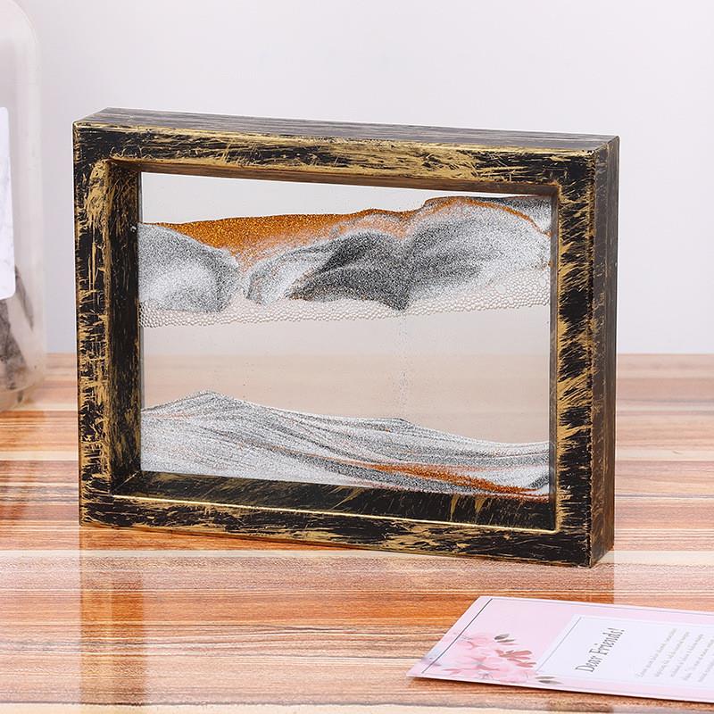 简约现代客厅卧室精美轻奢复古流沙画玻璃工艺品流沙画装饰品摆件图片