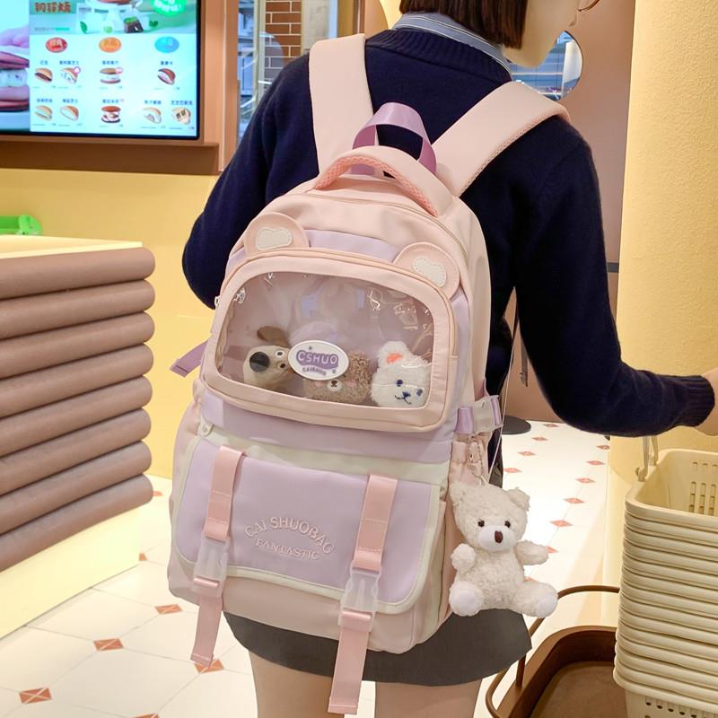 新品书包女小学生3一6年级韩版可爱风初中女生高中生减负儿童背包