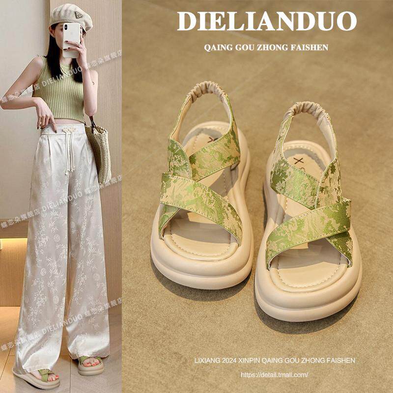 新品新中式凉鞋女款2026新款夏季外穿时尚罗马厚底软底不累脚鞋子