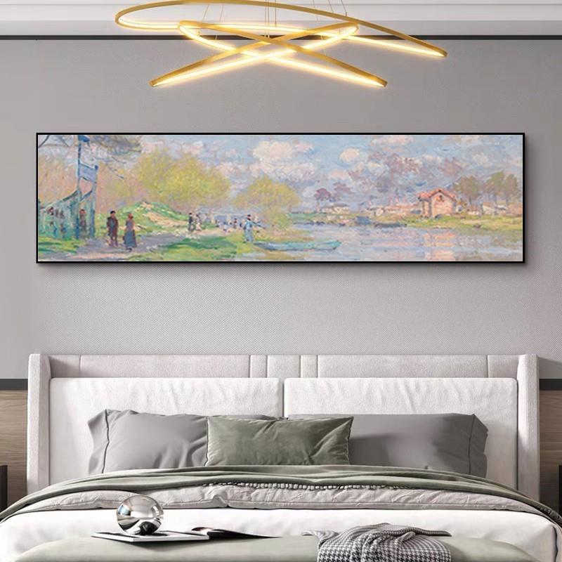 推荐客厅装饰画风景油画世界名画沙发背景墙莫奈田园无框卧室床头图片