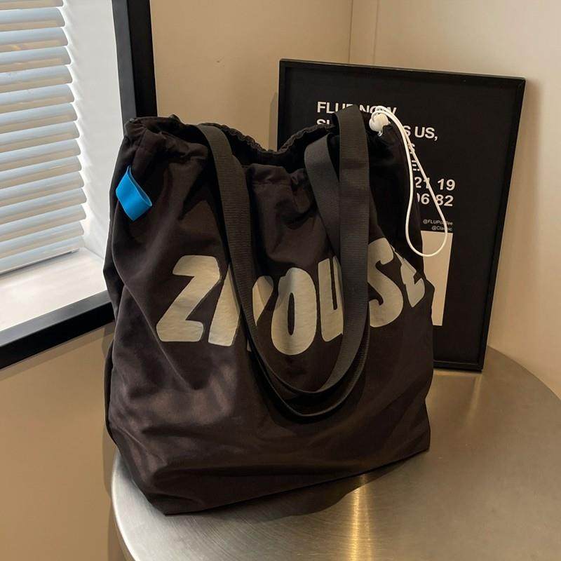 新品休闲大容量包包女韩版通勤帆布手提购物袋日系ins百搭单肩托