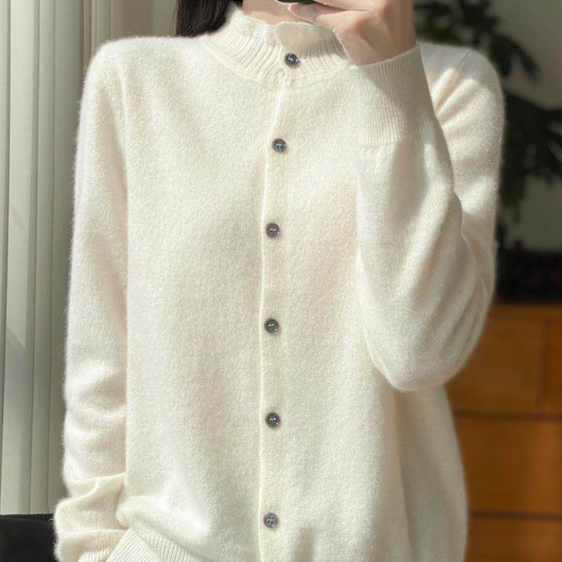 新品100%纯羊毛木耳花边针织开衫女短外套毛衣打底保暖内搭叠穿毛,女装/女士精品,毛针织衫,淘宝优惠券,粉丝福利购,淘宝优惠卷