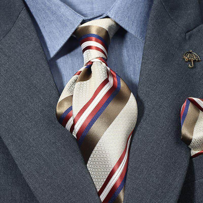 高级感男士领带手打复古8CM黑色花纹商务休闲正装新郎结婚礼盒装