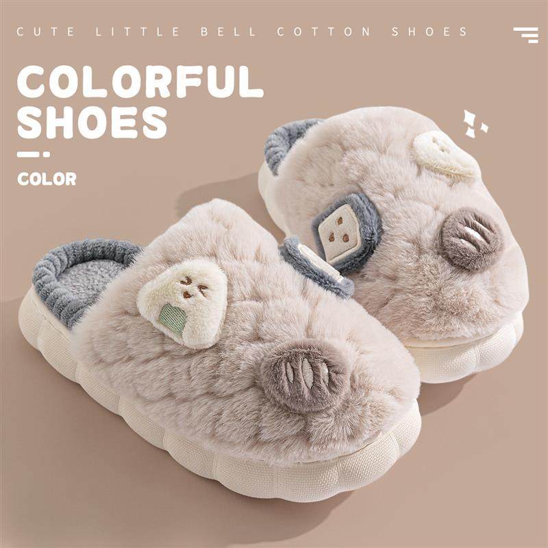 日本2025新款棉拖鞋室内家居加厚软底毛绒拖鞋女士高颜值情侣拖鞋